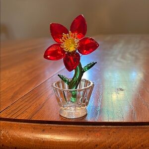 Red Crystal Flower Ornament